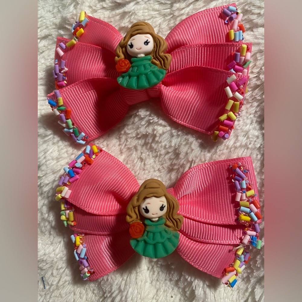 Pink hair bow total 2
